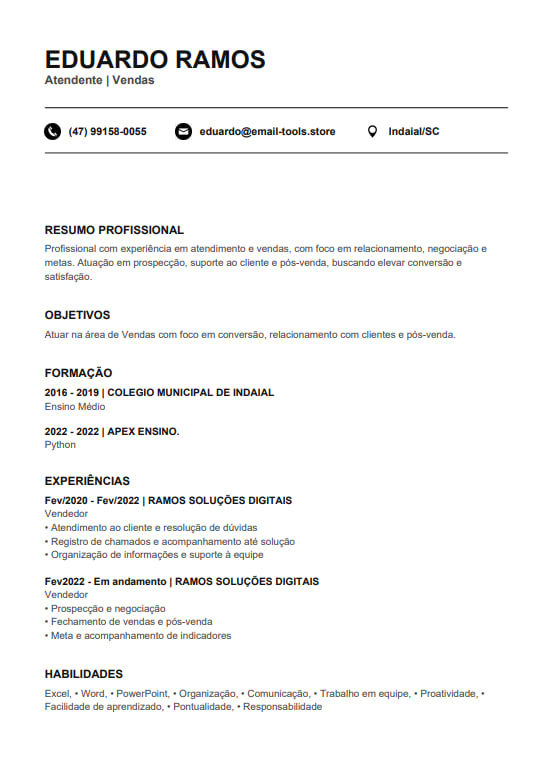 Modelo básico de currículo